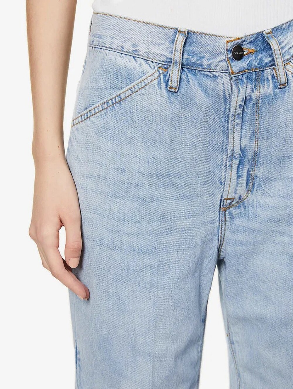 Frame Le Baggy Palazzo High-Rise Wide-Leg Recycled Cotton-Blend Denim Jeans Sz28 - Picture 3 of 13